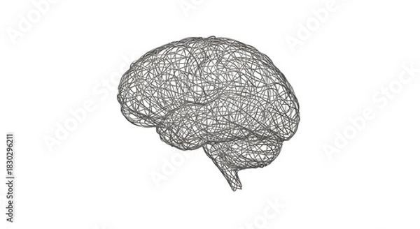 Obraz Digital wireframe model of the human brain symbolizing artificial intelligence and data networks