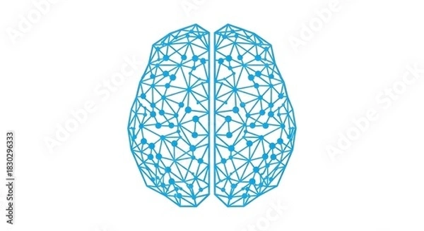Obraz Abstract illustration of a digital brain, representing artificial intelligence and innovation
