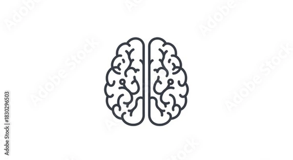 Obraz Human brain line icon representing intelligence, mind, and creative thinking process