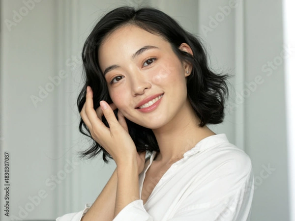 Obraz 若い女性のビューティーポートレート　Generative AI