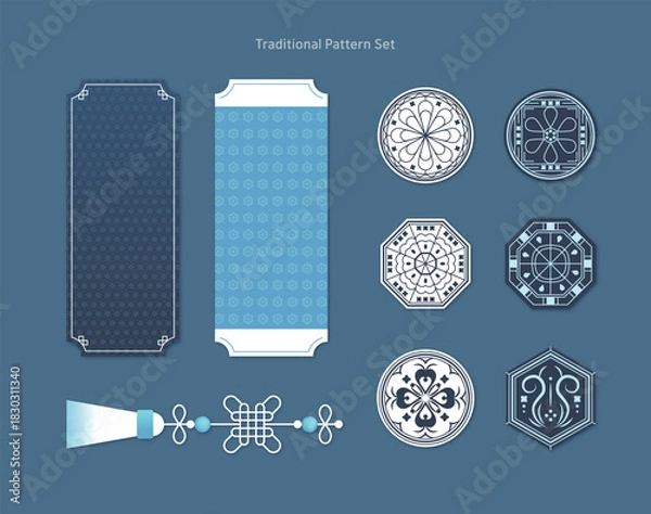 Obraz 전통 문양 오브젝트 세트 08
