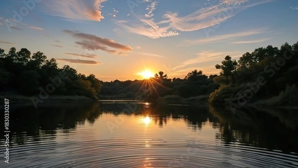Obraz sunset over lake