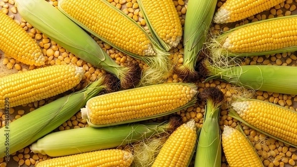 Fototapeta Freshly Harvested Corn A Delicious and Nutritious Food Source for Healthy Eating