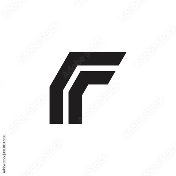 Obraz letter f r simple geometric stripes lines logo vector