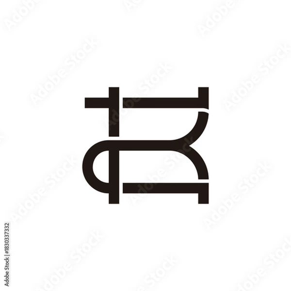 Fototapeta letters zkb simple linked geometric lines logo vector