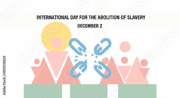 Obraz Breaking the Chains A Powerful Abstract Illustration for the International Day for the Abolition of Slavery on December 2nd, Symbolizing Freedom and Human Rights