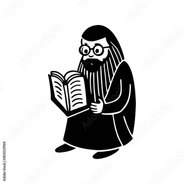 Obraz professor reading a book