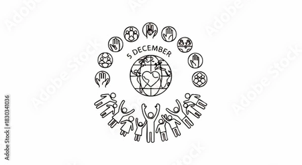 Obraz International Day of Persons with Disabilities celebration graphic with diverse people around the globe