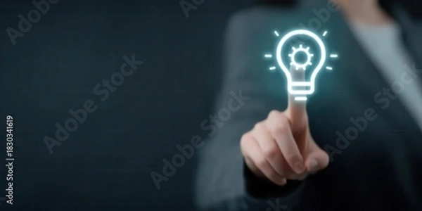 Fototapeta Assistant combines imagination and inspiration to focus on idea innovation making future priorities central and driving creative solutions