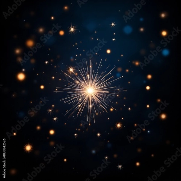 Obraz Golden Sparkler Burst Lights Celebration Glamour and Festive Glow