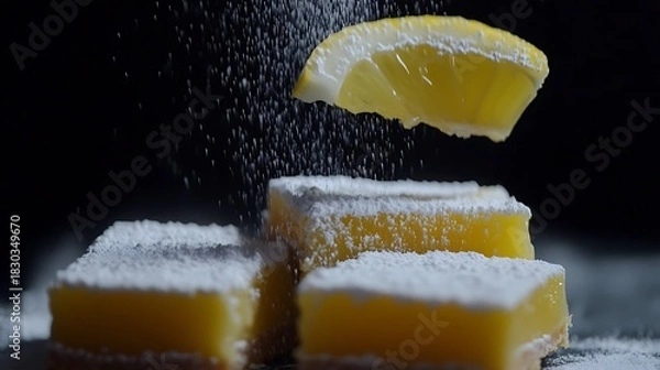 Obraz Tangy lemon bars dusted with powdered sugar