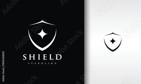 Fototapeta Sparkling Shield Protection Logo