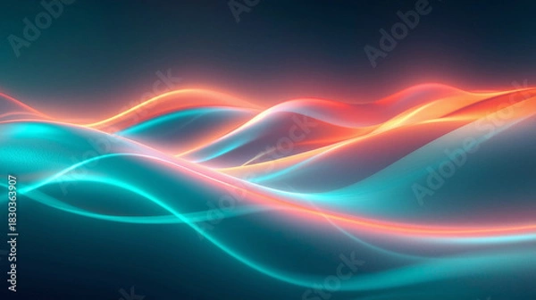 Fototapeta Abstract wave light curves background