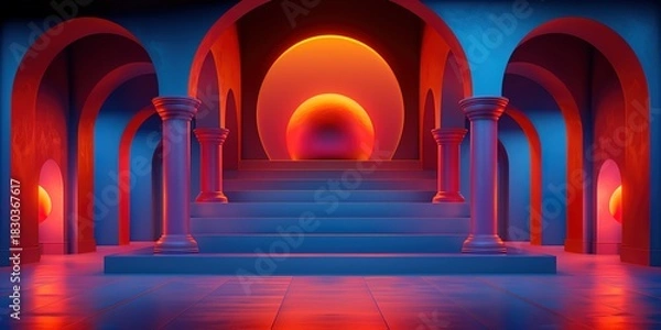 Fototapeta Enter a vibrant dimension where color meets architecture, find your inspiration here