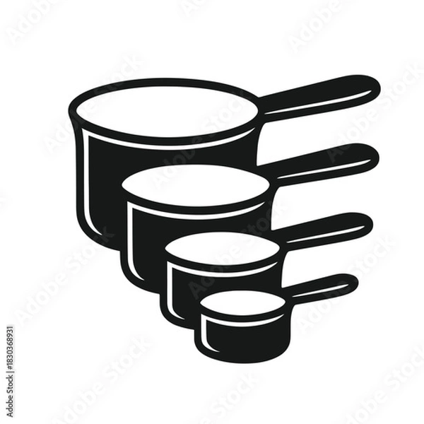 Fototapeta Essential Kitchen Measuring Cups Set for Baking & Cooking Precision. Achieve Perfect Recipe Consistency with Accurate Ingredient Measurement. Ideal for Home Cooks & Professional Chefs Seeking