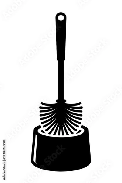 Fototapeta Premium Black Toilet Bowl Brush and Holder Set – Essential Bathroom Cleaning Tool for Hygiene and Spotless Toilets – Durable, Modern Design for Efficient Deep Cleaning and Odor Control in Any Restroom