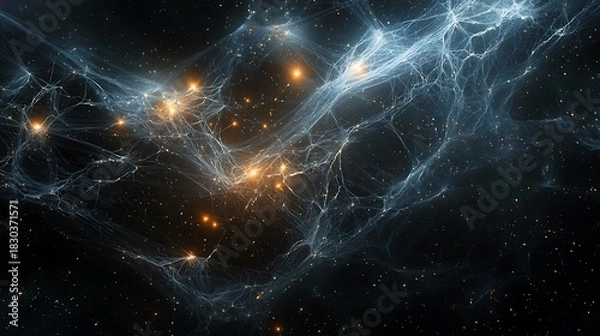 Fototapeta Nebula strands forming vast cosmic webs high resolution picture