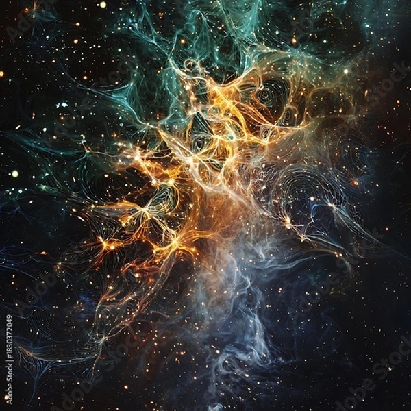 Fototapeta Radiant plasma dancing across cosmic void high resolution picture