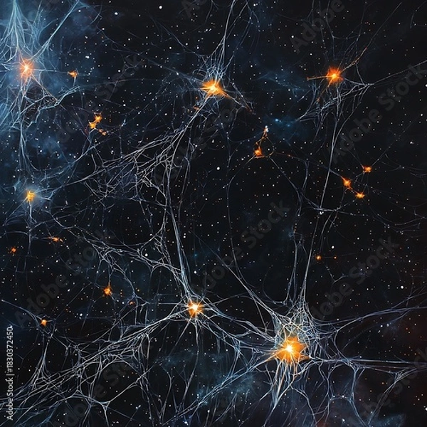 Fototapeta Stellar filaments weaving luminous cosmic patterns high resolution picture