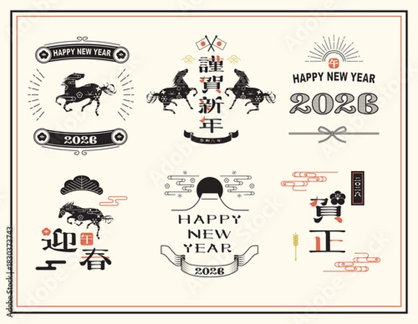 Fototapeta 年賀状　2026年　午年
