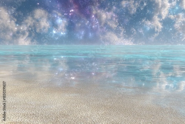 Fototapeta Glitter Beach Under Starry Night
