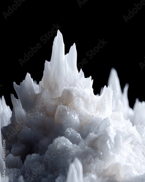 Fototapeta Abstract White Crystal Formation Closeup