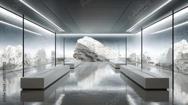 Obraz Modern White Gallery Space Design