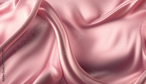Obraz Light pink dropped elegant silk fabric background. Textile texture. Vector illustration	