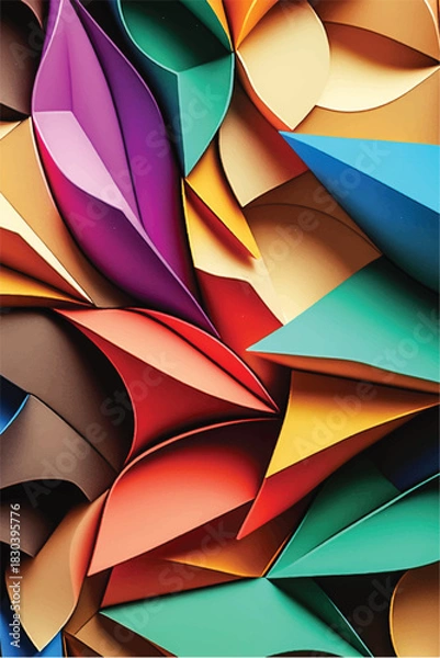 Obraz Multicolor geometric pattern Abstract volumetric background. Vector illustration	
