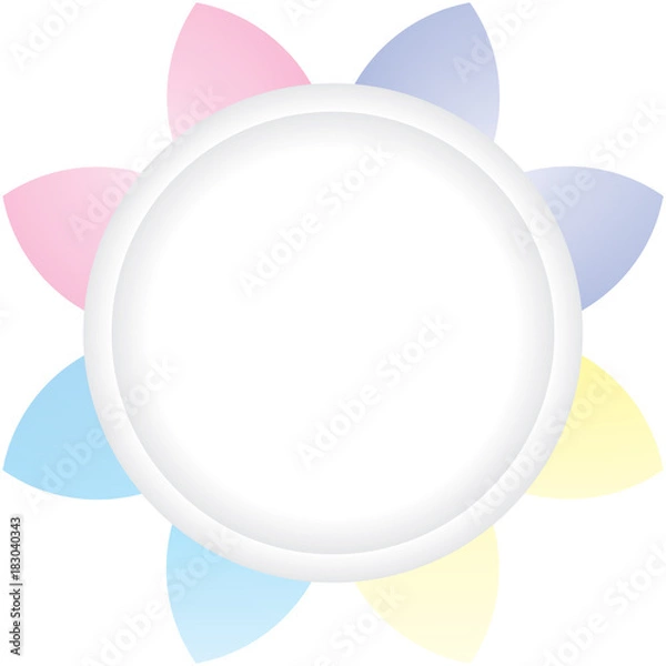 Obraz Vector design colorful circles with line elements template. Frame of circle use to website or business. Big circles background.