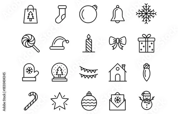 Obraz Merry Christmas icons set