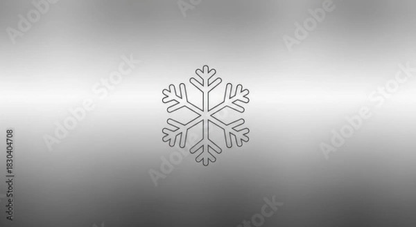 Obraz A silver snowflake icon on a silver background.