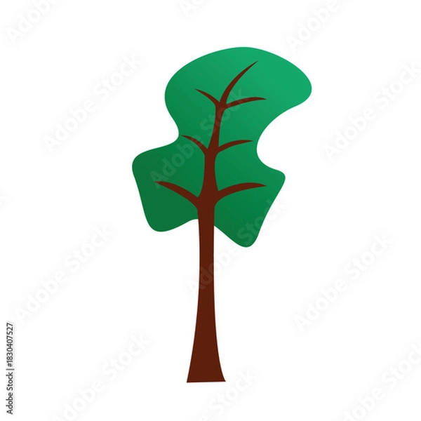 Obraz Simple illustration tree vector