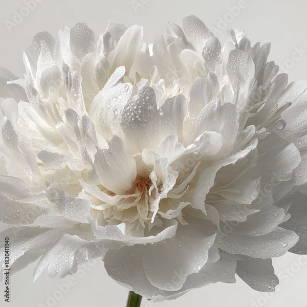 Fototapeta Elegant White Peony Closeup