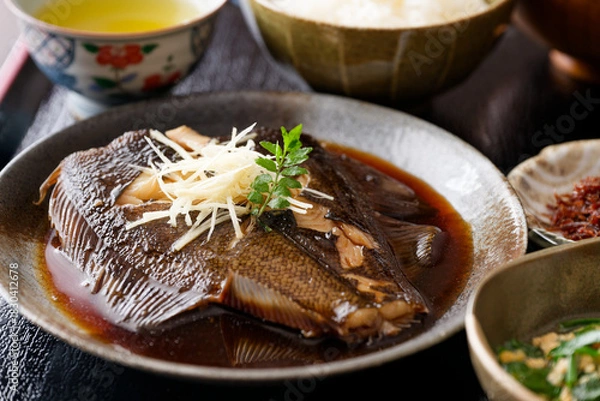 Obraz カレイの煮付け