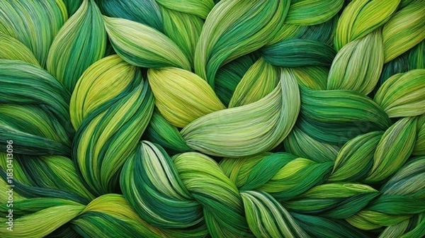 Fototapeta Abstract Pixelated Green Leaves Pattern