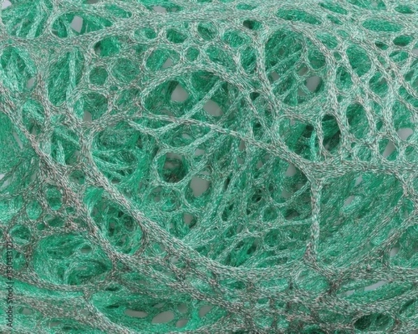 Fototapeta Teal Glitter Lace Pattern Texture