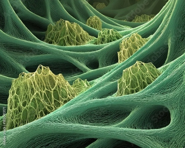 Fototapeta Detailed Microscopic View Of Biological Tissue Structure
