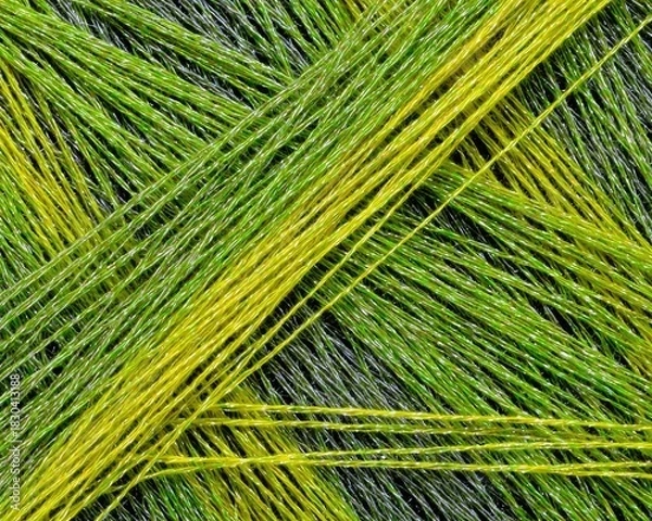 Fototapeta Intertwined Green And Yellow Threads