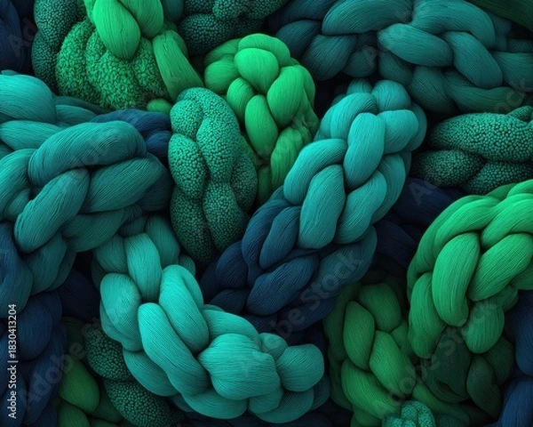 Fototapeta Abstract Pixelated Knotted Braids