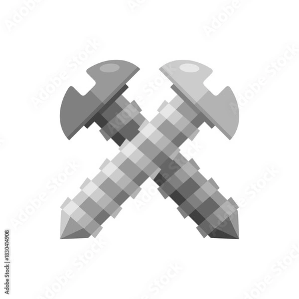 Obraz Gray cross screw icon vector design