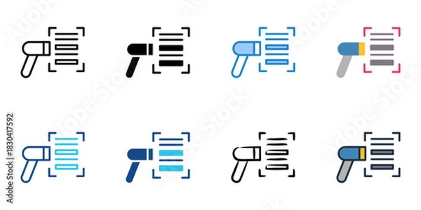 Obraz Barcode scanning icon set multiple style vector collection 

