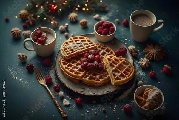 Obraz Festive Breakfast Spread, Top View
