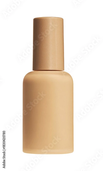 Obraz beige foundation bottle isolated on white background.