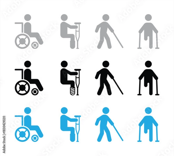 Obraz Disability Icon Set Vector Illustration