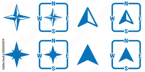 Obraz directional compass points N S W E icon set vector. compass vector icon.