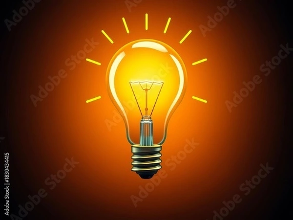 Fototapeta Lightbulb icon, symbolizing bright ideas, innovation, and educational enlightenment,  knowledge,  icon