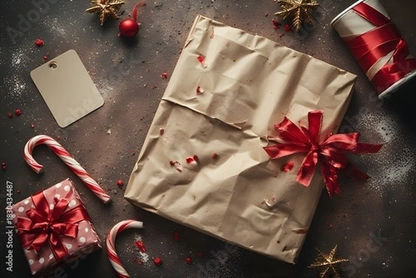 Obraz Rustic Gift Wrapping, Christmas Style