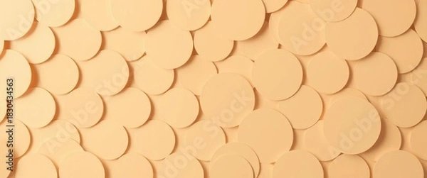 Fototapeta Soft, overlapping beige circles forming an abstract pattern, visual, color