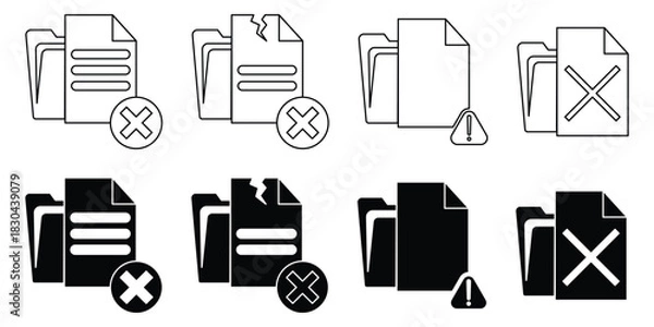 Fototapeta Delete Document Icon — Thin Line Editable Vector Illustration